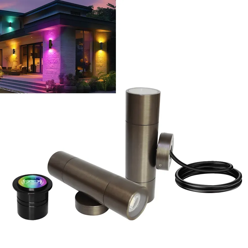 Smart Garden Light - Applique murale LED extérieure en laiton
